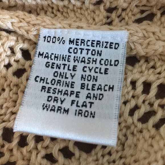 Talbots Open Stitch Beige V-Neck Sweater NWOT - Picture 6 of 10